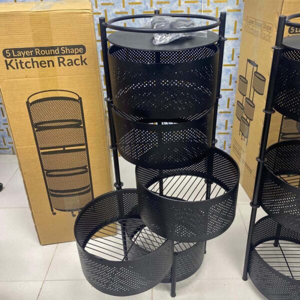 5 Layer Round Shape Kitchen Rack - Image 3