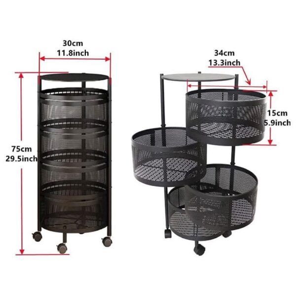 4 Layer Round Shape Kitchen Rack