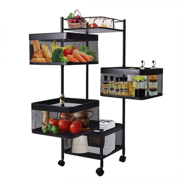 4 Layer Square Shape Kitchen Rack