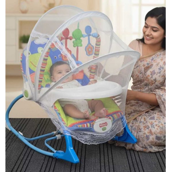 Ti Baby Rocker (মশারি+ডাইনিং) Blue বাচ্চাকে শান্ত রাখতে মিউজিক+খেলনা