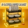 3 Layer Iron Drain Dish Rack