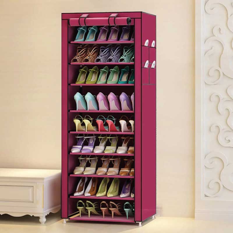 9 Layer Foldable Fabric Shoe Rack